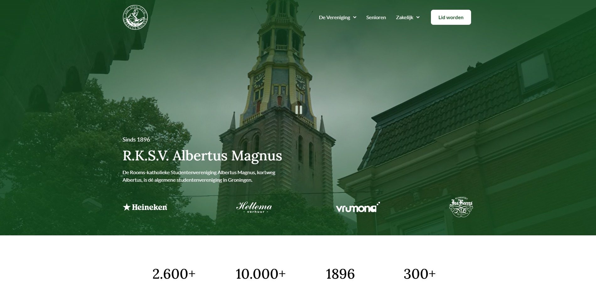 Screenshot van de website albertus.nl
